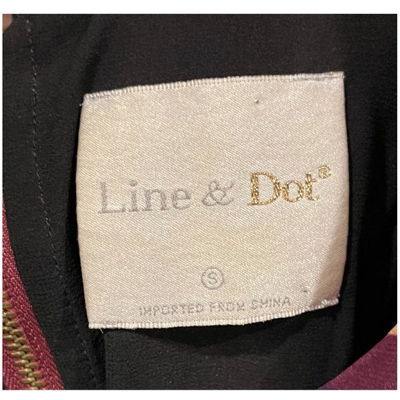 LINE & DOT Geometric Silk Sleeveless V-Neck Mini Dress - Picture 2 of 4